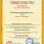 Сертификат проекта infourok.ru № ДБ-124172