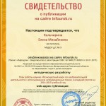 Сертификат проекта infourok.ru № ДБ-163352